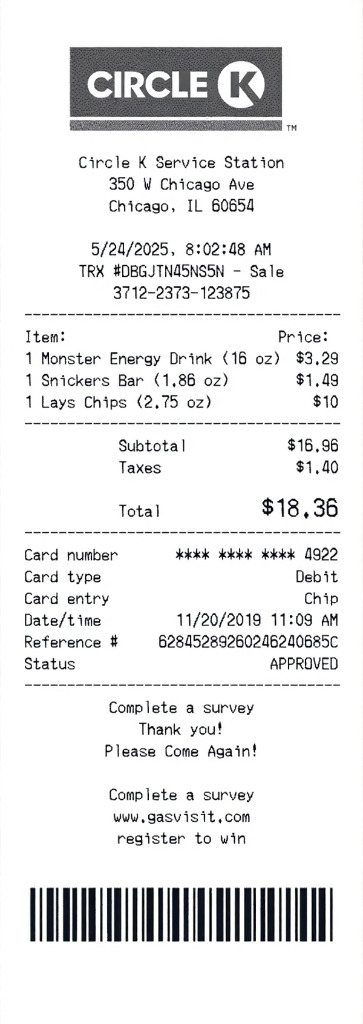 Create a Circle receipt online Circle receipt template preview - free retail receipt generator