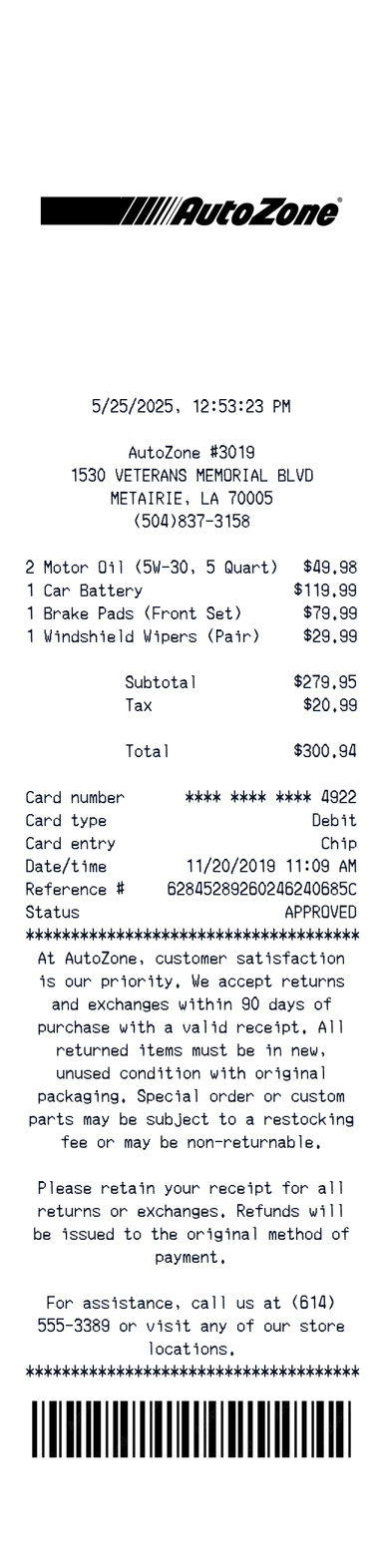 Create a autozone receipt online autozone receipt template preview - free services receipt generator